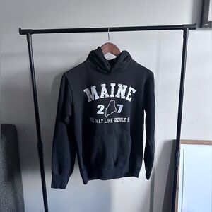 Maine Pullover Hoodie SZ S  Black|White Beach inspired Preppy Hoodie| Unisex
